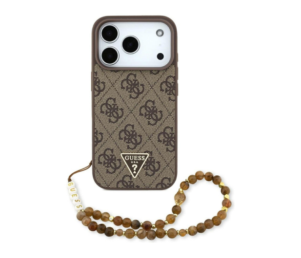 Guess 4G Strap Triangle Logo MagSafe do iPhone 17 Pro brązowy - 1365511 - zdjęcie